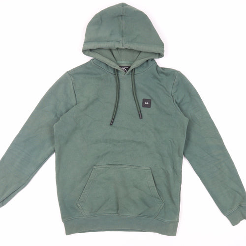 Daniel Daaf Mens Green Cotton Pullover Hoodie Size S - Logo Pockets