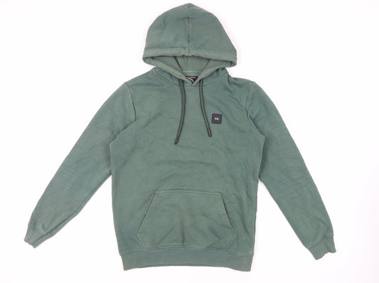 Daniel Daaf Mens Green Cotton Pullover Hoodie Size S - Logo Pockets