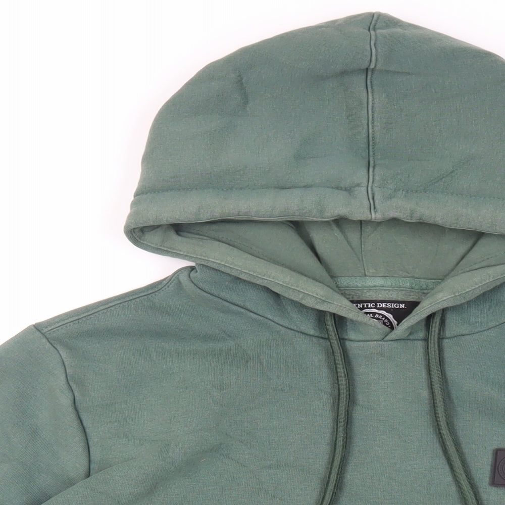 Daniel Daaf Mens Green Cotton Pullover Hoodie Size S - Logo Pockets