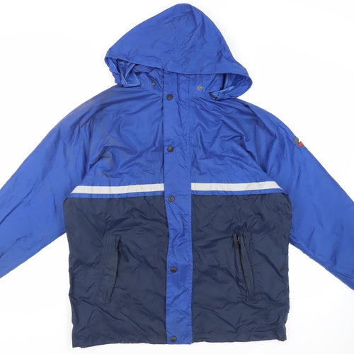 McKINLEY Mens Blue Windbreaker Jacket Size L Zip - Hooded Zipped Pockets Waterproof