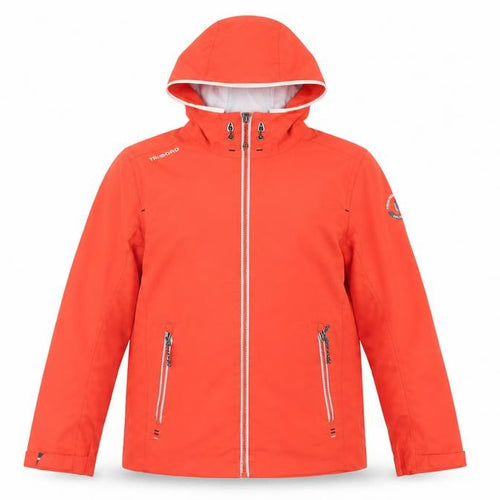 DECATHLON Boys Red Windbreaker Jacket Size 10 Years - Hooded Zipped Pockets