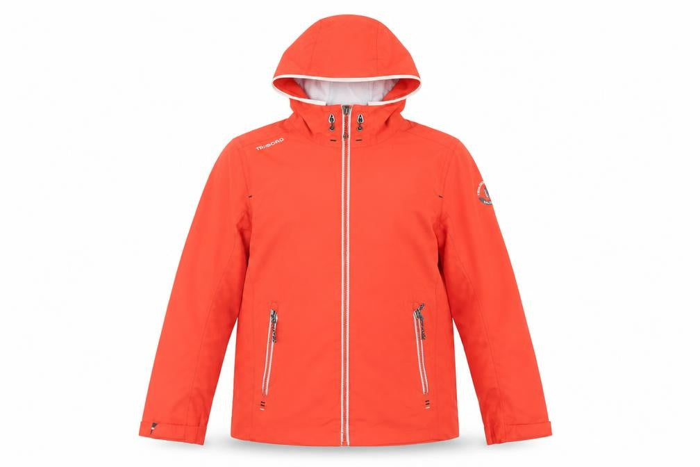 DECATHLON Boys Red Windbreaker Jacket Size 10 Years - Hooded Zipped Pockets