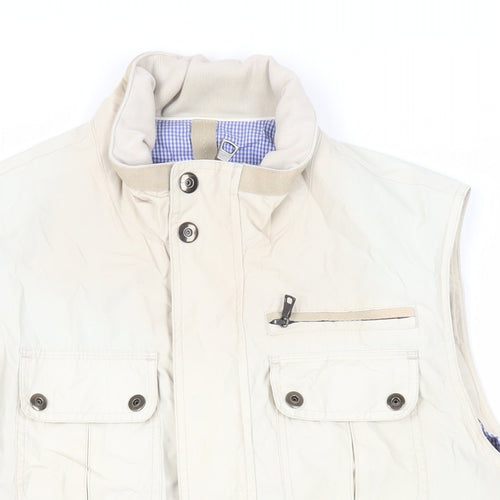 Marks and Spencer Mens Beige Gilet Jacket Size M Zip