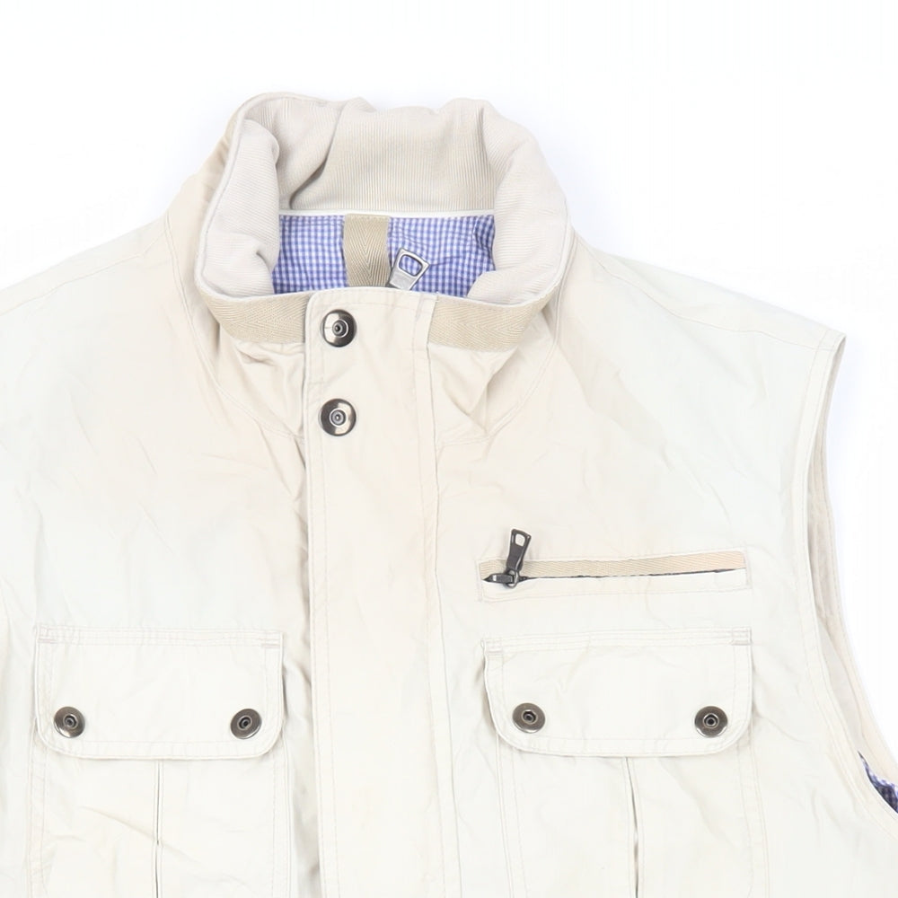 Marks and Spencer Mens Beige Gilet Jacket Size M Zip