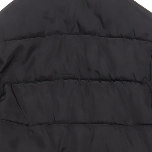 Dorothy Perkins Womens Black Quilted Coat Size 10 Zip - Hooded