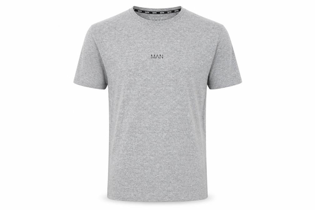Boohoo Man Mens Grey Polyester T-Shirt Size S Crew Neck - Logo