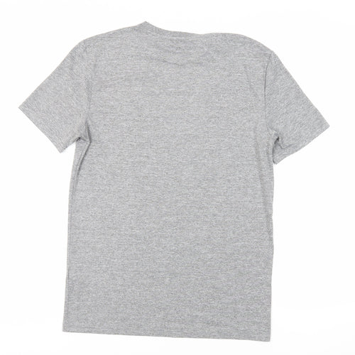 Boohoo Man Mens Grey Polyester T-Shirt Size S Crew Neck - Logo