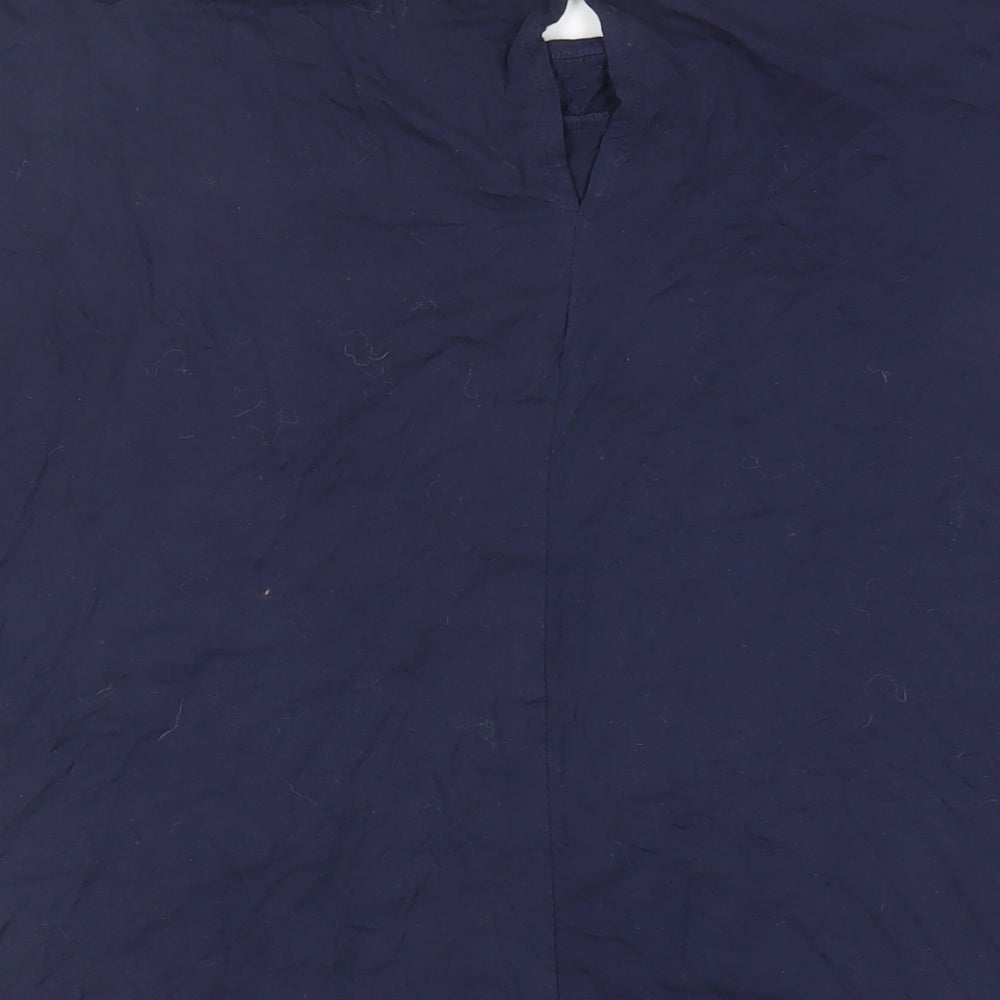 NEXT Womens Blue Viscose Basic T-Shirt Size 14 Boat Neck - Beaded