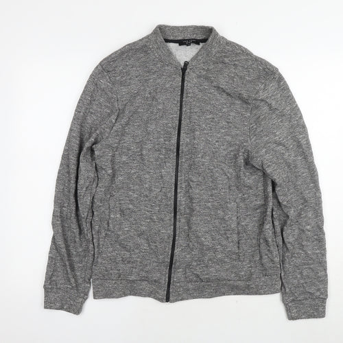 New Look Mens Grey Cotton Full Zip Sweatshirt Size M