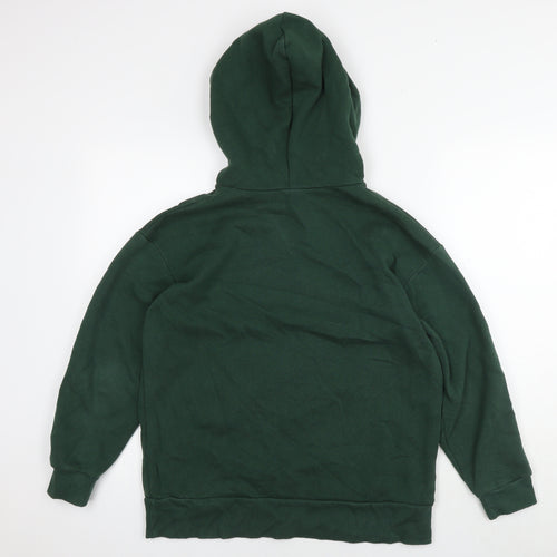 Zara Womens Green Cotton Pullover Hoodie Size S Pullover - Embraided face shapes