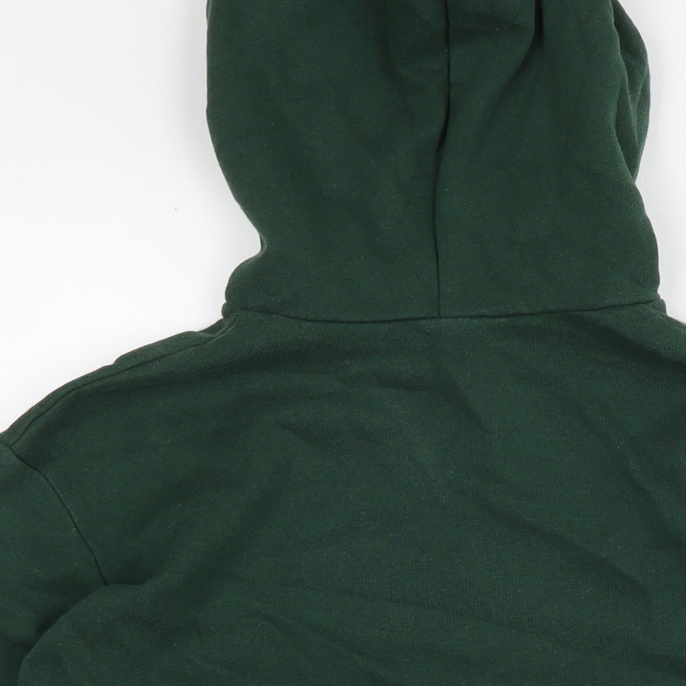 Zara Womens Green Cotton Pullover Hoodie Size S Pullover - Embraided face shapes
