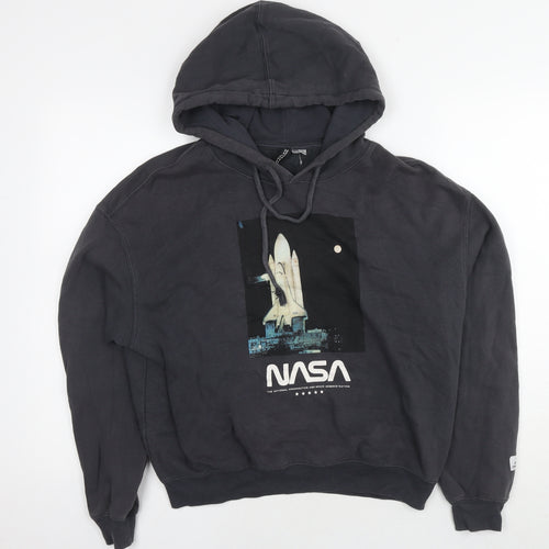 Divided by H&M Mens Grey Cotton Pullover Hoodie Size M - NASA Rocket