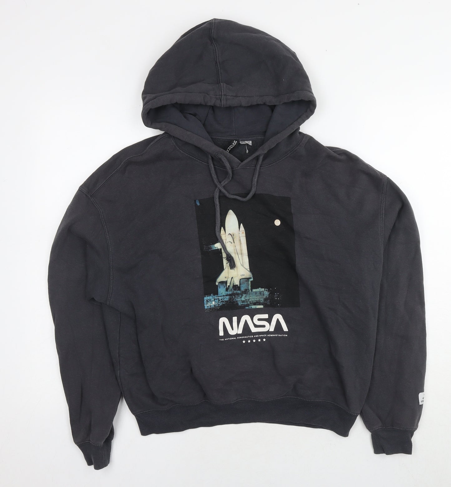 Divided by H&M Mens Grey Cotton Pullover Hoodie Size M - NASA Rocket