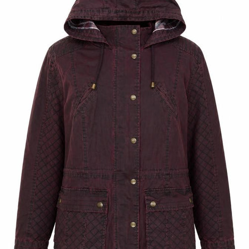 Marks and Spencer Womens Red Rain Coat Coat Size 14 Zip - Waxed Look