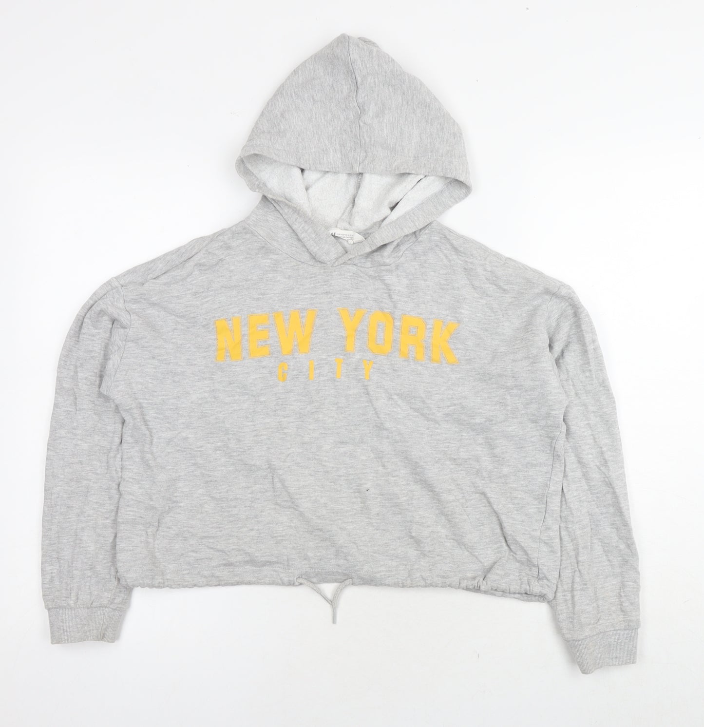 H&M Girls Grey Cotton Pullover Hoodie Size 12-13 Years Pullover - New York Cropped