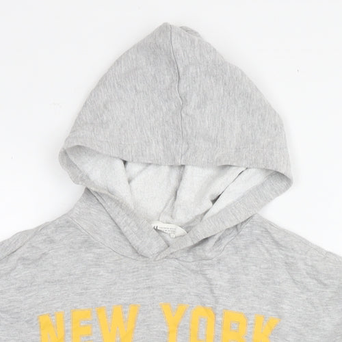 H&M Girls Grey Cotton Pullover Hoodie Size 12-13 Years Pullover - New York Cropped