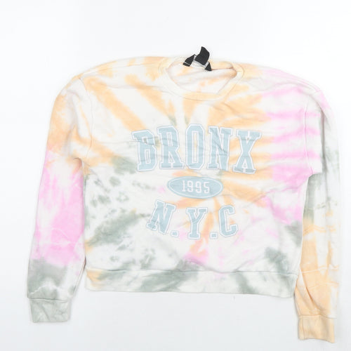 New Look Girls Multicoloured Cotton Pullover Sweatshirt Size 10-11 Years Pullover - N.Y.C Bronx