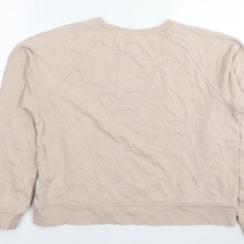 H&M Womens Beige Cotton Pullover Sweatshirt Size M Pullover