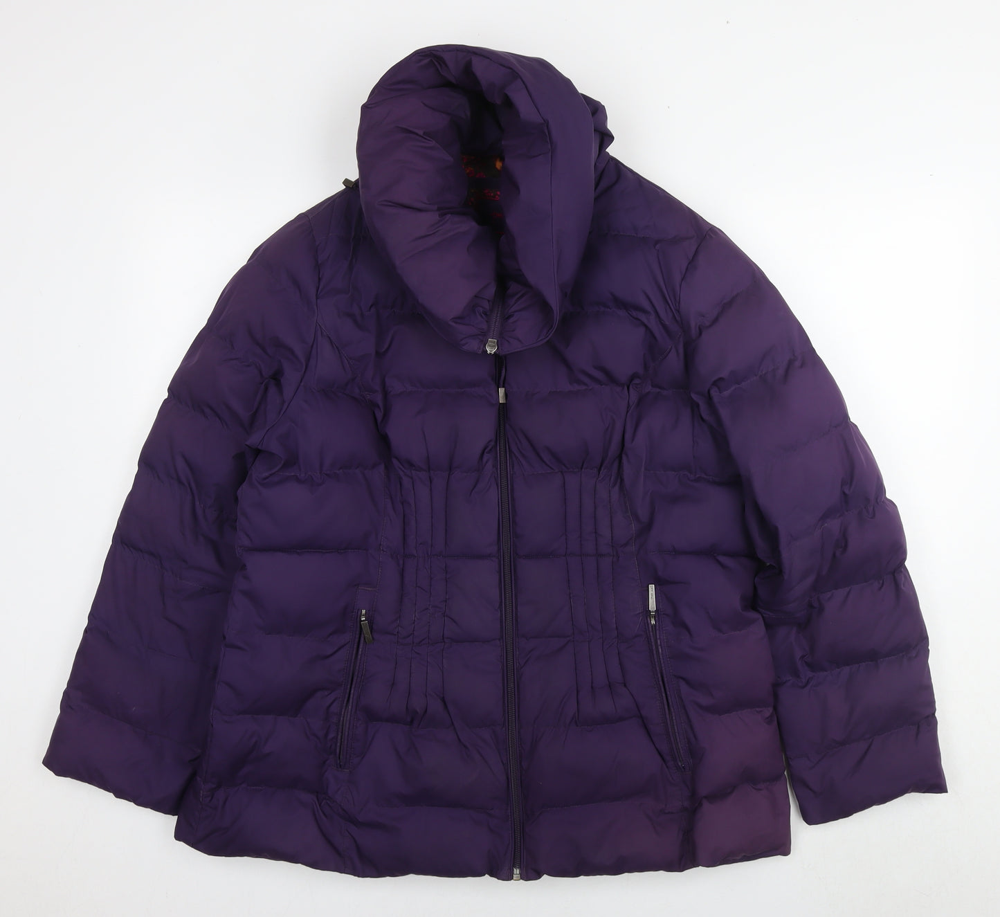 Per Una Womens Purple Puffer Jacket Jacket Size L Zip