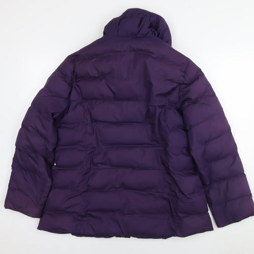 Per Una Womens Purple Puffer Jacket Jacket Size L Zip