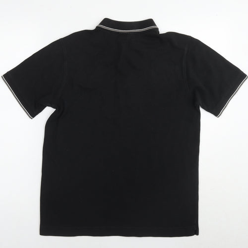 Lacoste Mens Black Cotton Polo Size M Collared Pullover