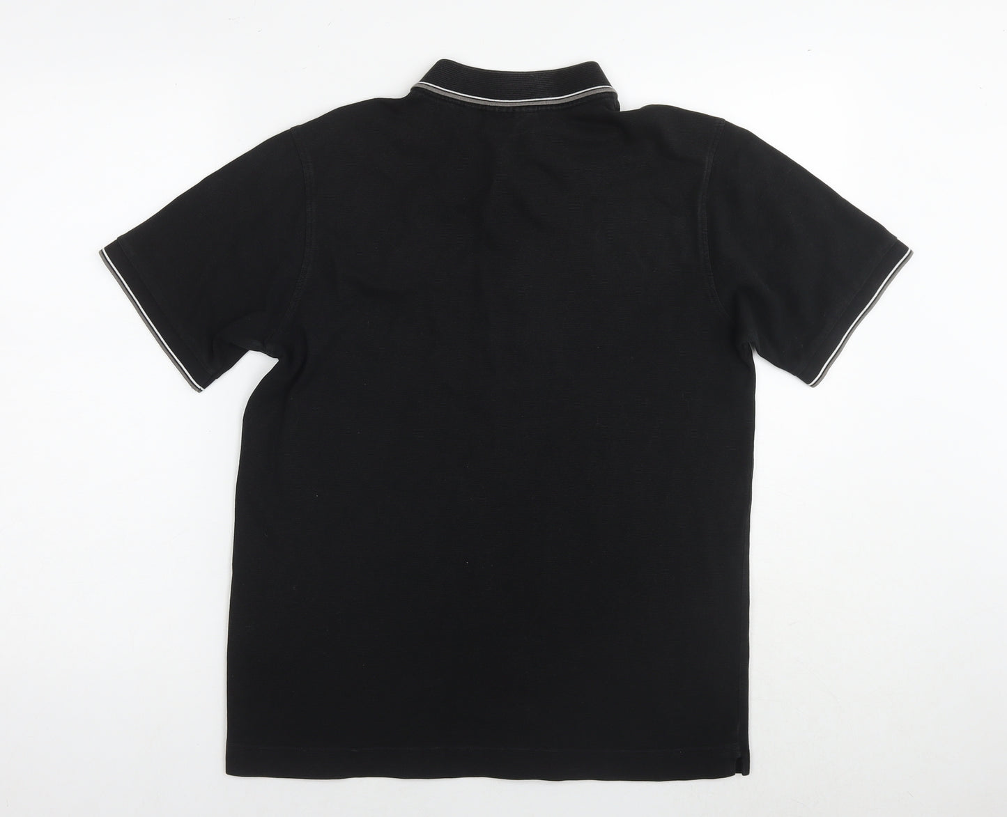 Lacoste Mens Black Cotton Polo Size M Collared Pullover