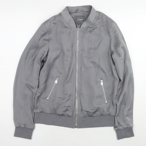 NEXT Womens Grey Bomber Jacket Jacket Size 12 Zip