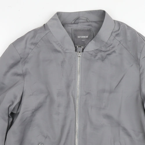 NEXT Womens Grey Bomber Jacket Jacket Size 12 Zip