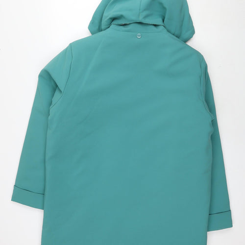 Damart Womens Blue Rain Coat Jacket Size 14 Button