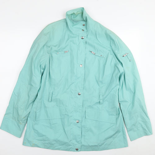 October Womens Blue Parka Coat Size 18 Zip
