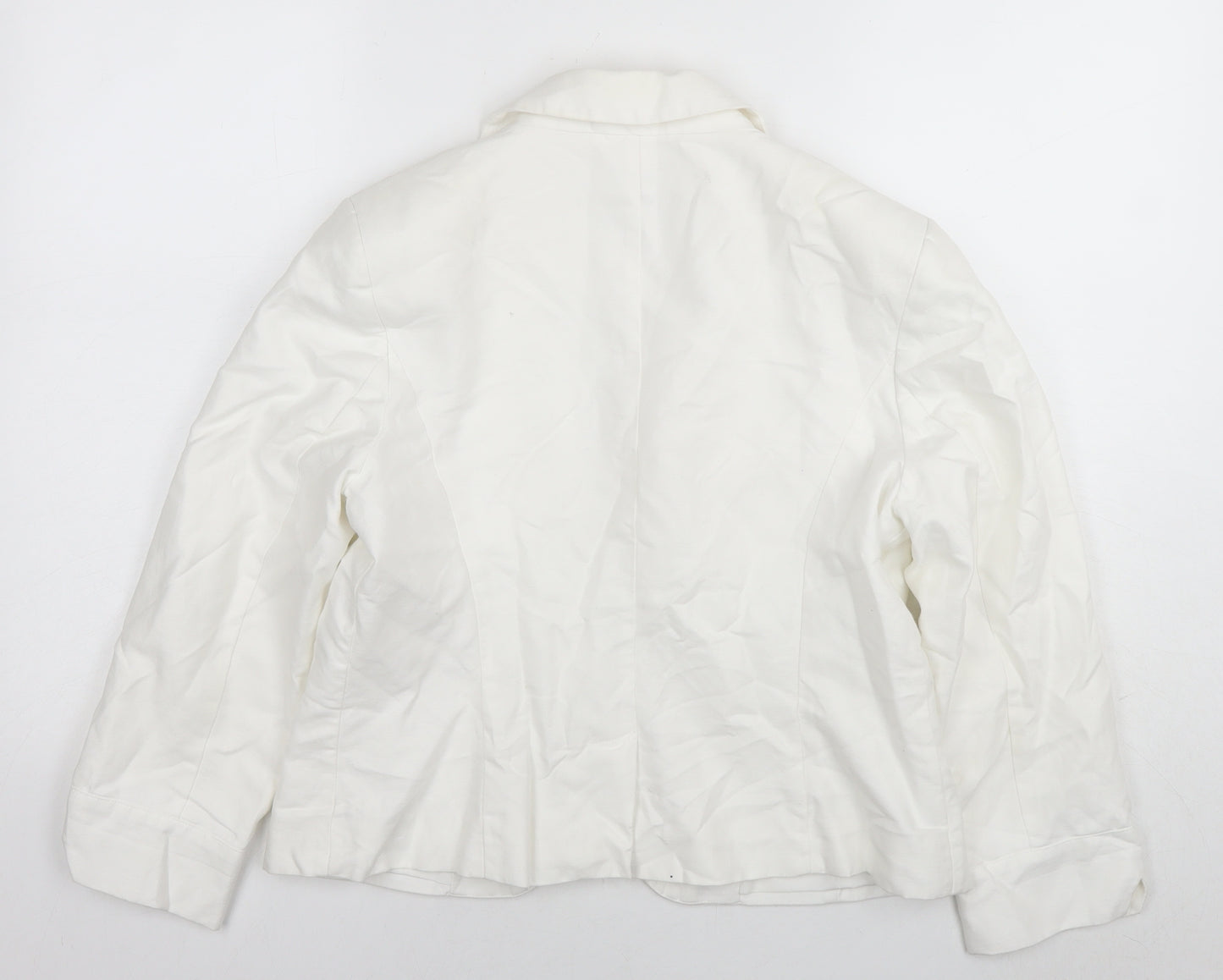 Precis Womens White Jacket Blazer Size 14 Hook & Eye