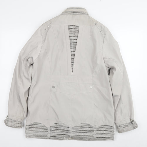 JCB Womens Grey Rain Coat Coat Size 10 Zip