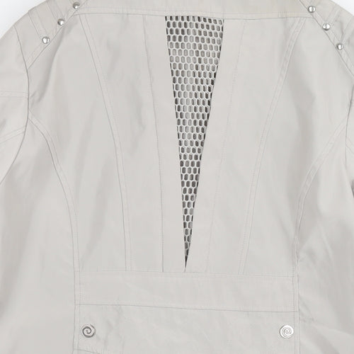 JCB Womens Grey Rain Coat Coat Size 10 Zip