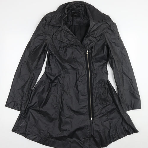 Dorothy Perkins Womens Black Overcoat Coat Size 10 Zip
