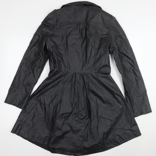 Dorothy Perkins Womens Black Overcoat Coat Size 10 Zip