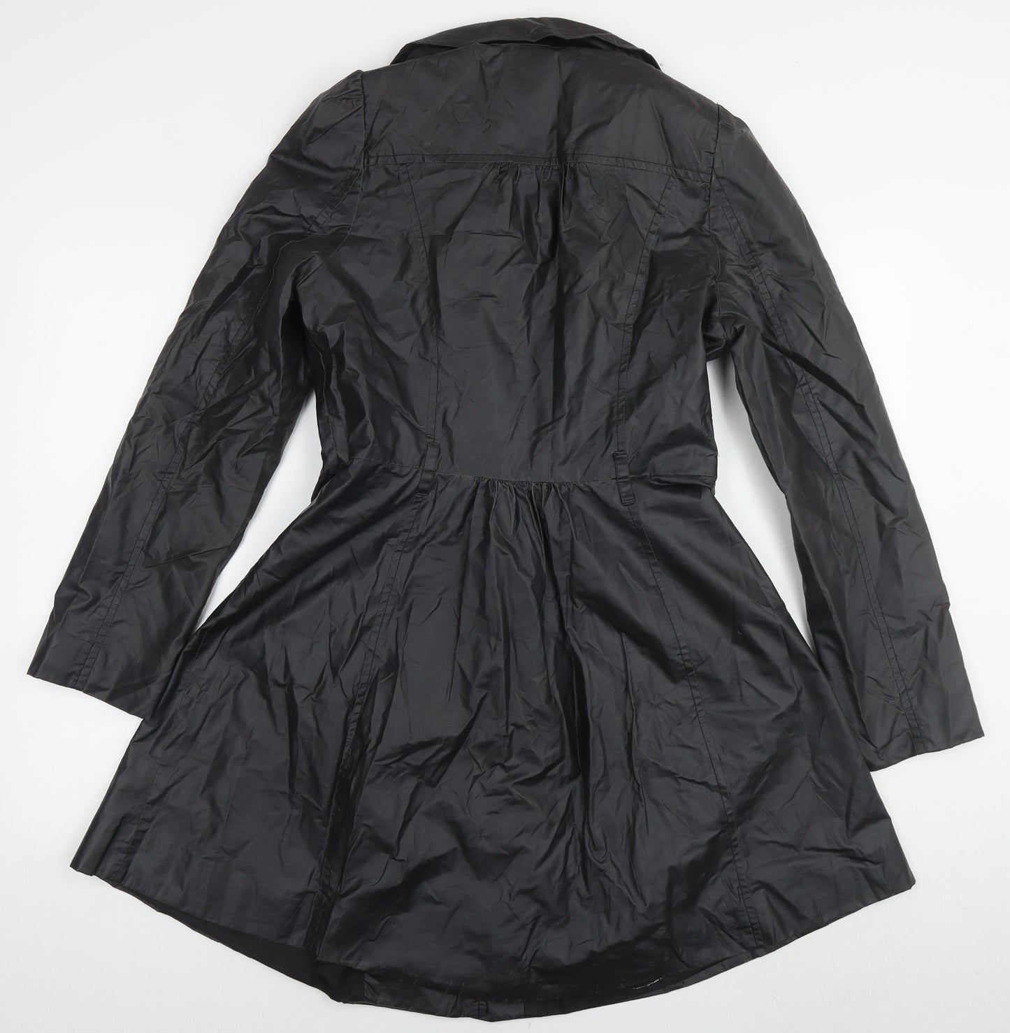 Dorothy Perkins Womens Black Overcoat Coat Size 10 Zip