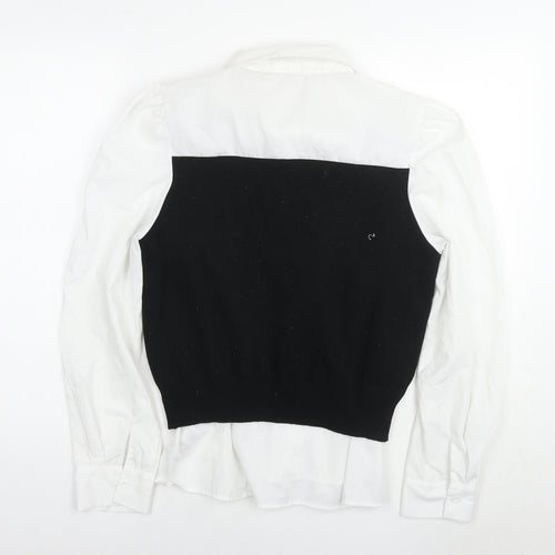 Cameo Rose Womens White Viscose Basic T-Shirt Size M Collared - Jumper/Chain Effect