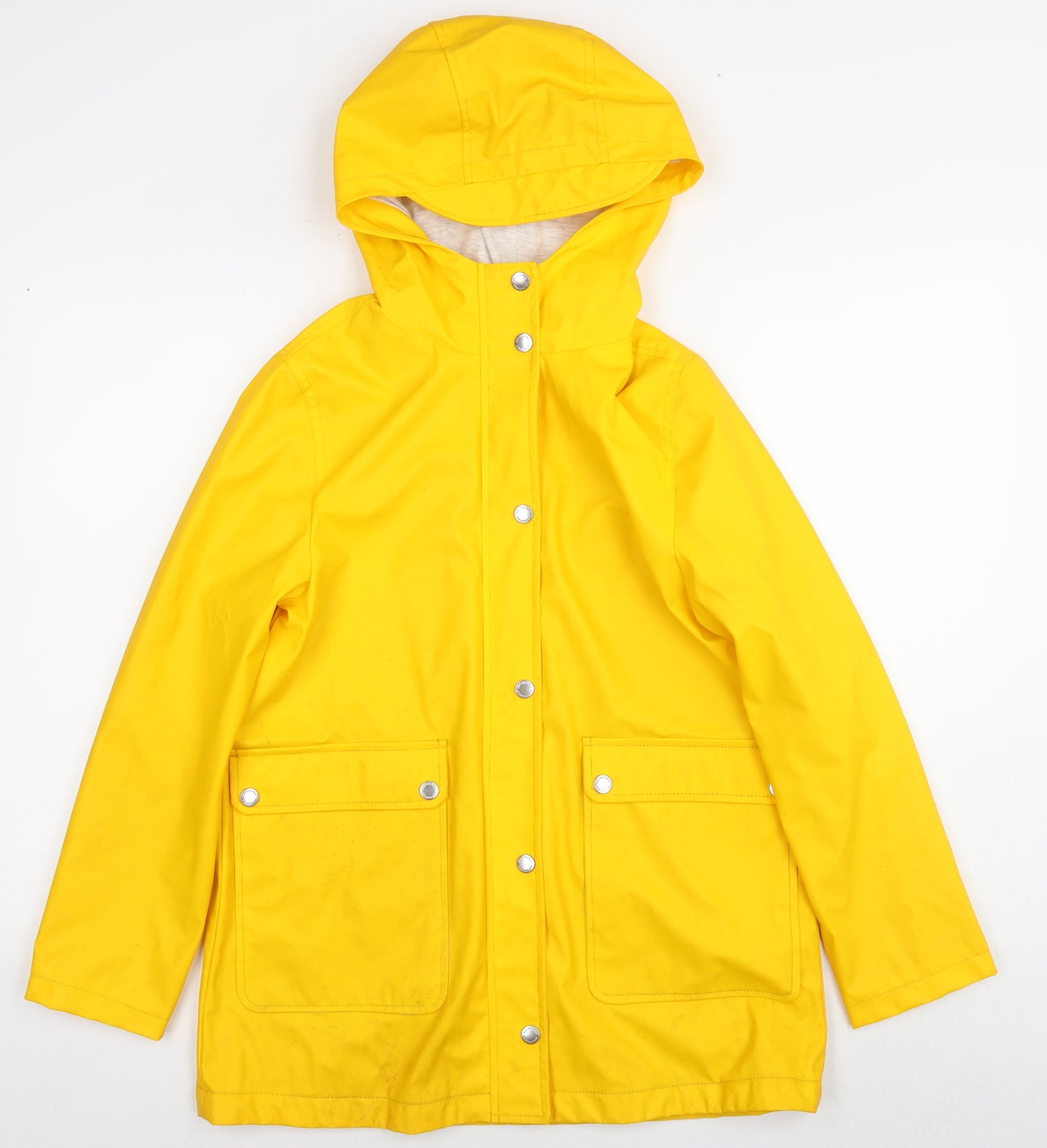 Zara Girls Yellow Rain Coat Jacket Size 13-14 Years Snap