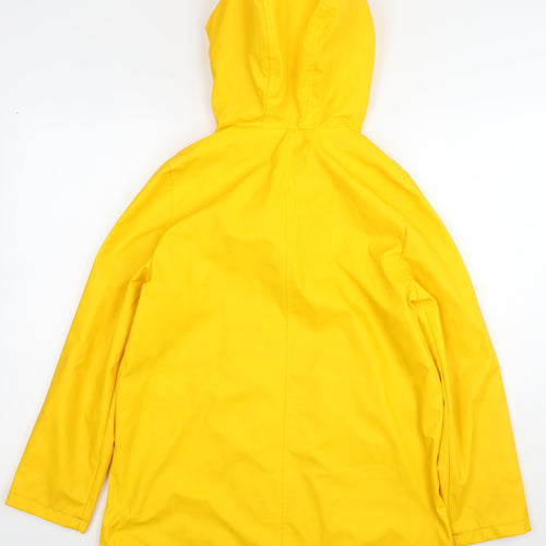 Zara Girls Yellow Rain Coat Jacket Size 13-14 Years Snap