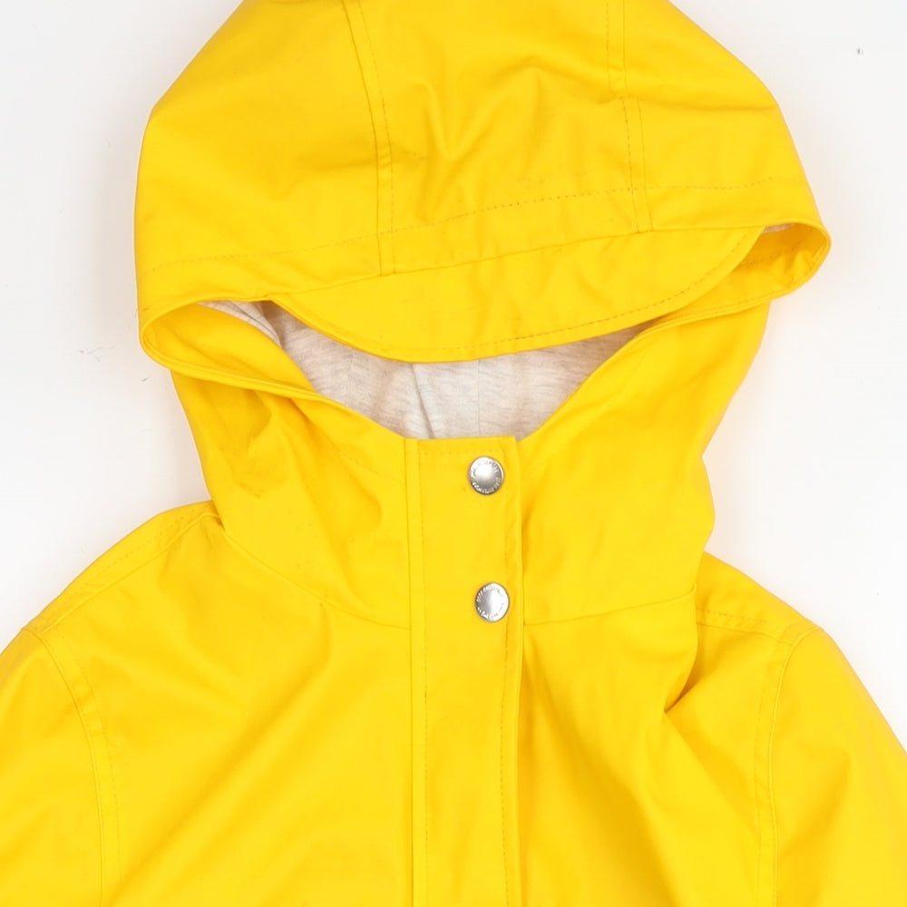 Zara Girls Yellow Rain Coat Jacket Size 13-14 Years Snap