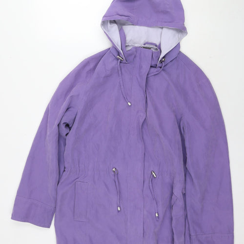 Debenhams Womens Purple Parka Coat Size 16 Zip