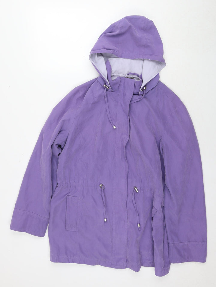 Debenhams Womens Purple Parka Coat Size 16 Zip