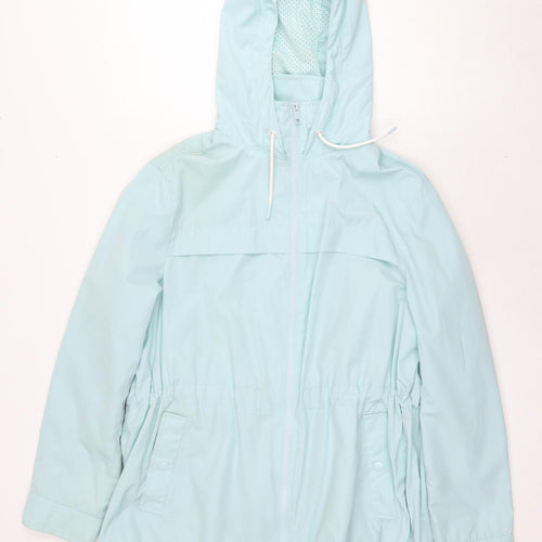 Marks and Spencer Womens Blue Parka Coat Size 16 Zip