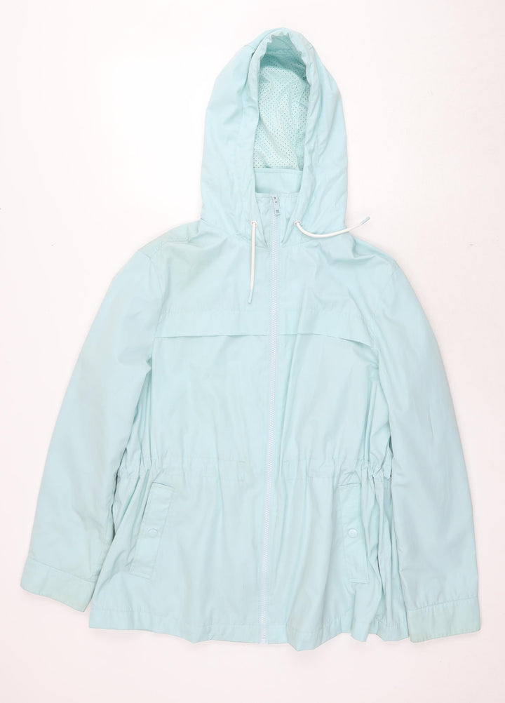 Marks and Spencer Womens Blue Parka Coat Size 16 Zip