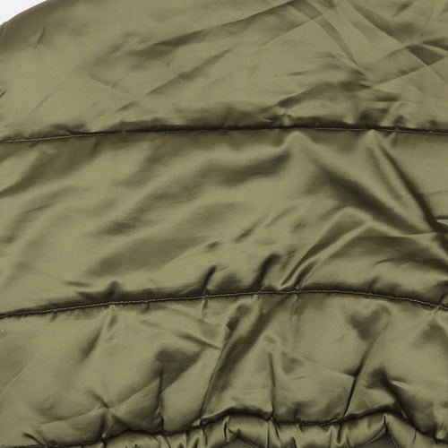 Topshop Womens Green Puffer Jacket Coat Size 8 Zip
