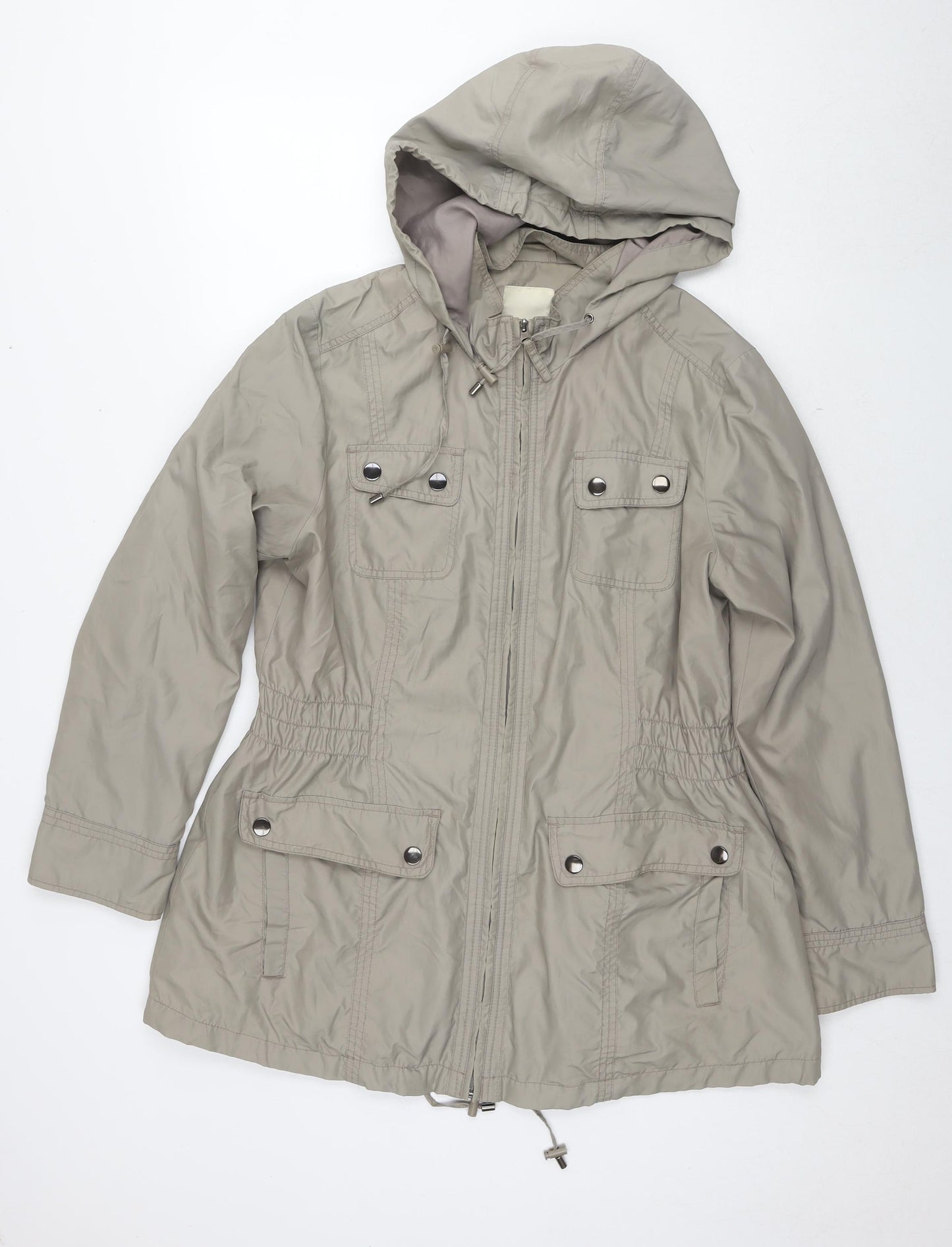 Debenhams Womens Brown Parka Jacket Size 16 Zip