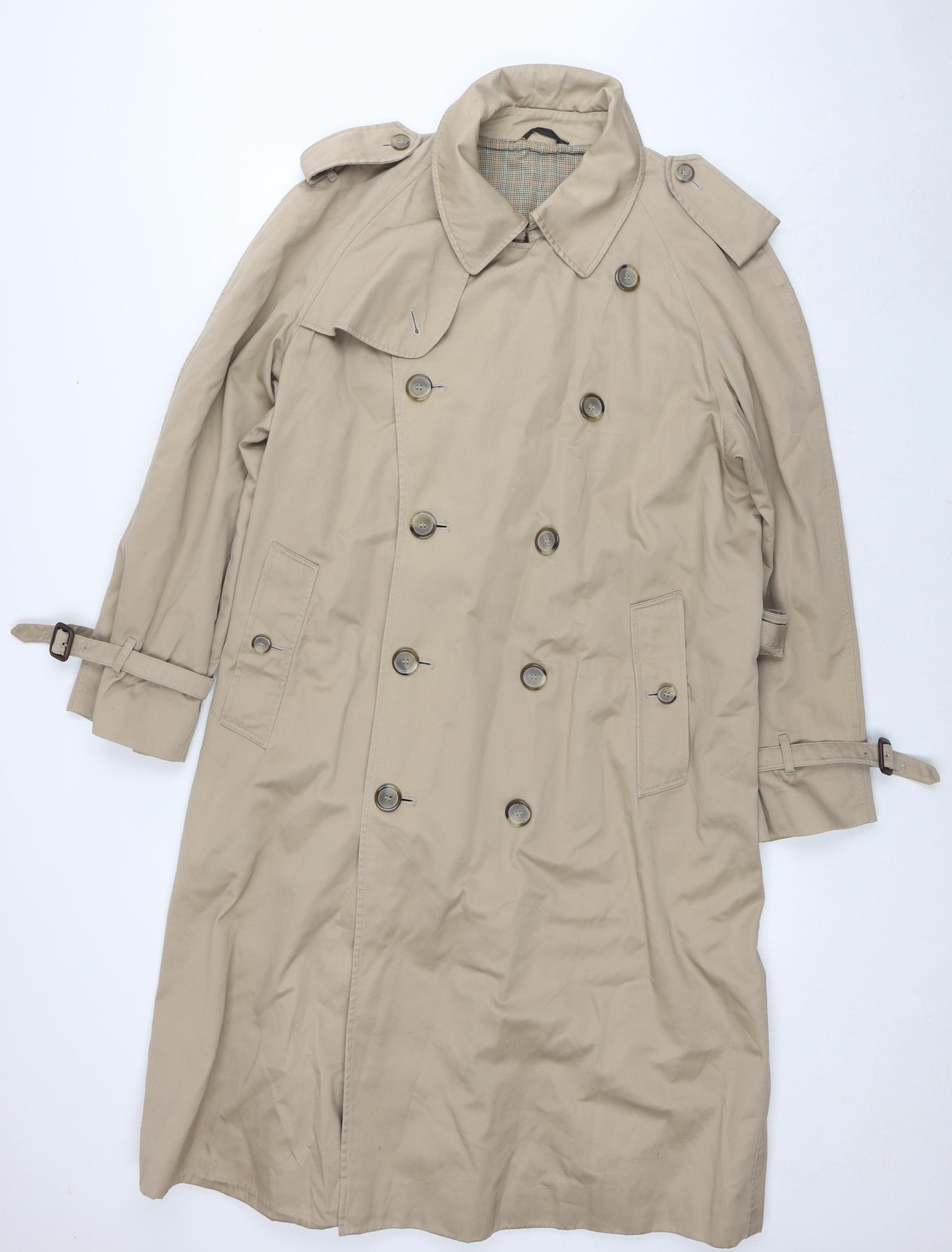 Marks and Spencer Mens Brown Trench Coat Coat Size M Button