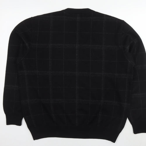 Marks and Spencer Womens Black Check Acrylic Pullover Sweatshirt Size L Pullover