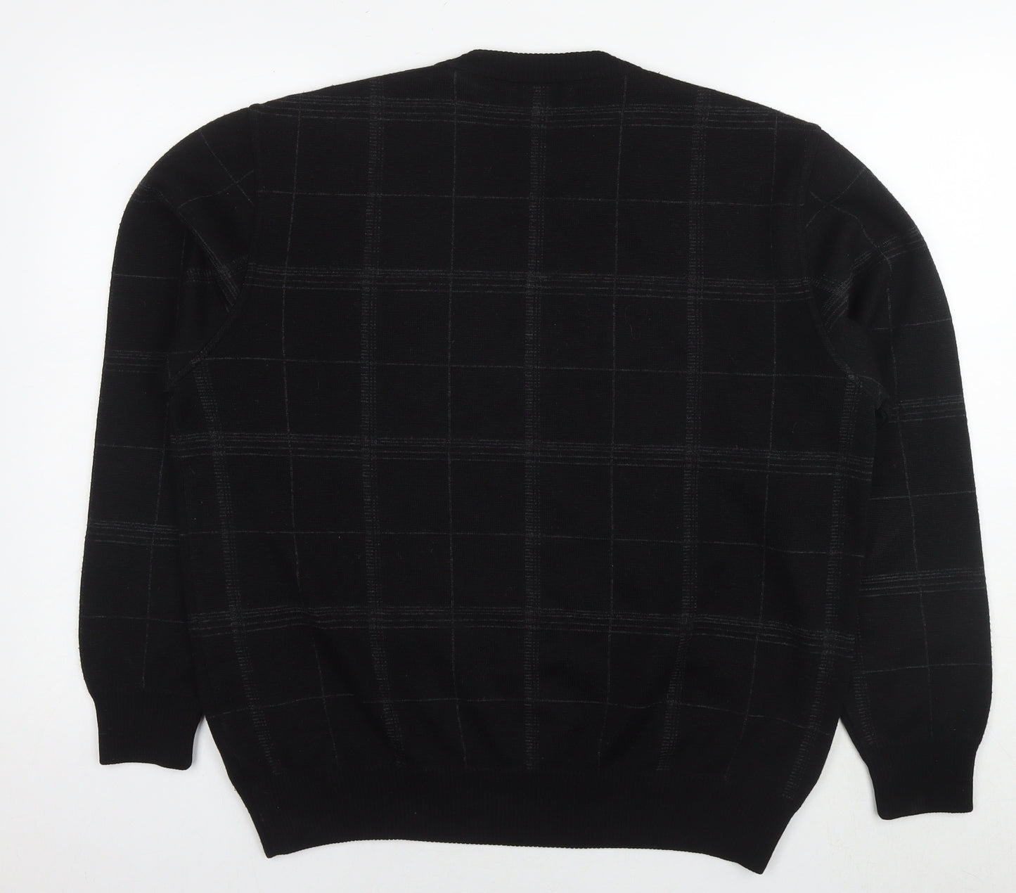 Marks and Spencer Womens Black Check Acrylic Pullover Sweatshirt Size L Pullover