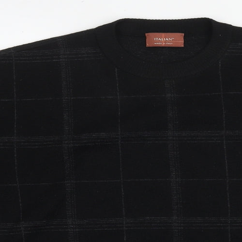Marks and Spencer Womens Black Check Acrylic Pullover Sweatshirt Size L Pullover